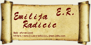 Emilija Radičić vizit kartica